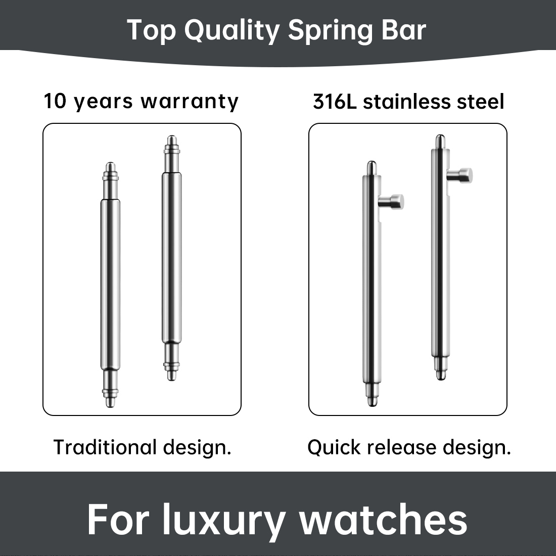 Maikes 316L Stainless Steel Qu - Curved Spring Bar recension och pris