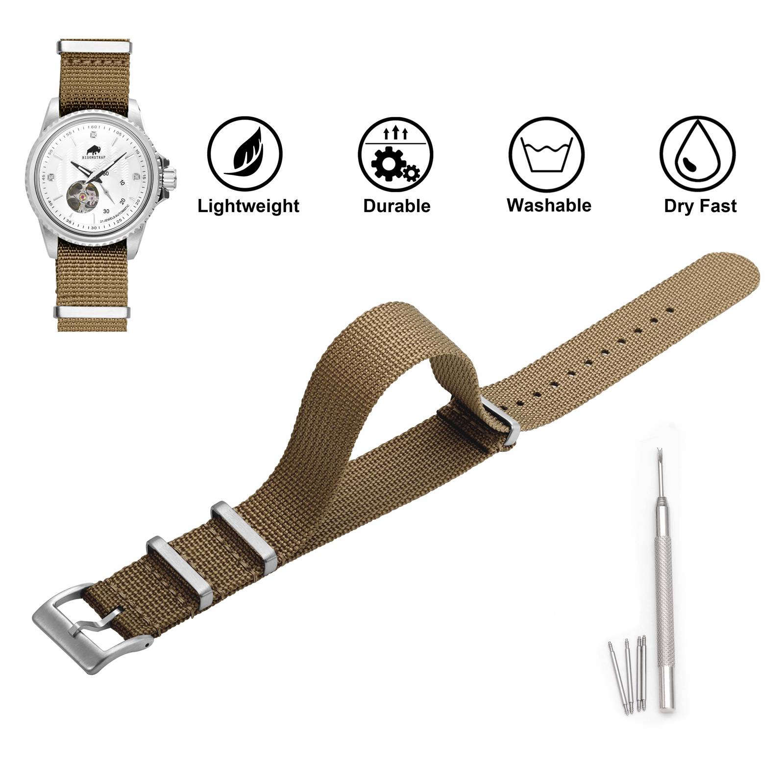 BISONSTRAP Men's Watch Strap 1 - Suede Strap Watch recension och pris