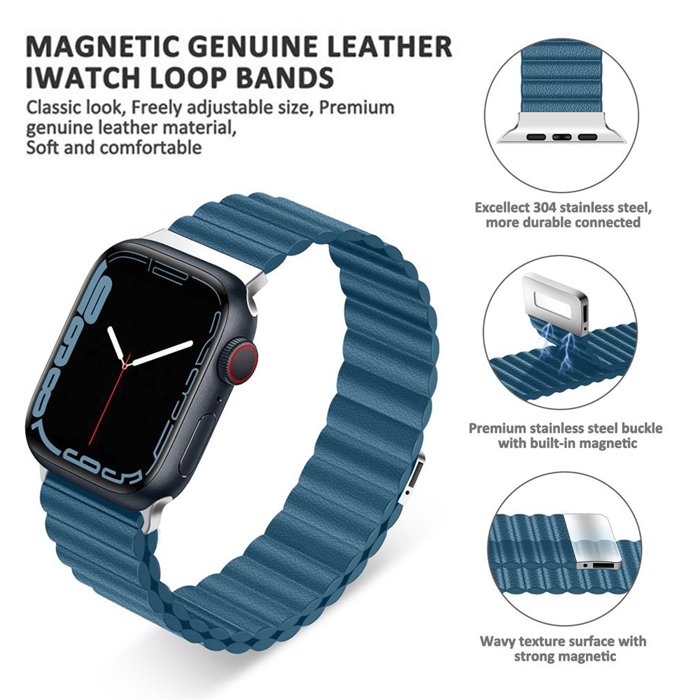 Leather Band For Apple watch s - Milanese Loop Magnetic recension och pris